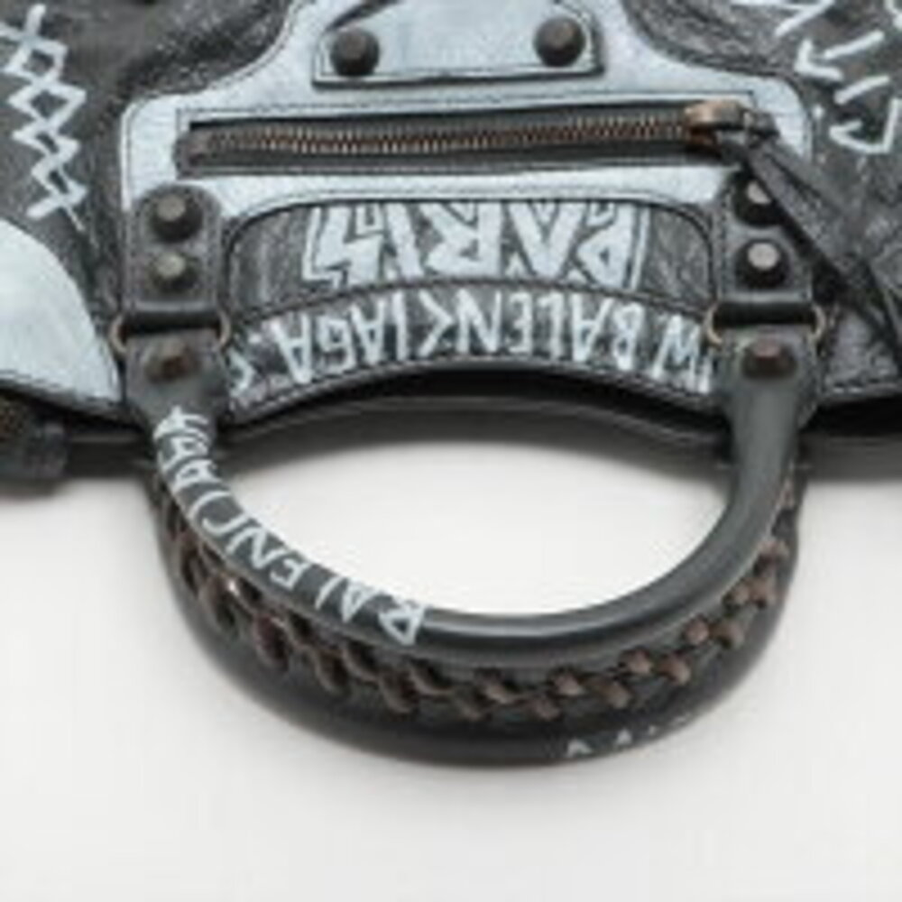 Balenciaga City Graffiti Paint Handbag Black - Picture 9 of 13
